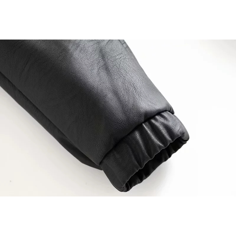 Autumn winter Black pu leather pants women trousers female punk hip hop joggers korean streetwear stretch harem 210521