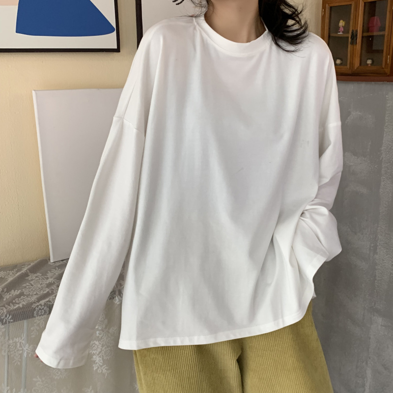 Stylish Women Slim Female Gentle Basic Split Tops All Match Cotton Chic Office Lady High Street T-Shirts 210421