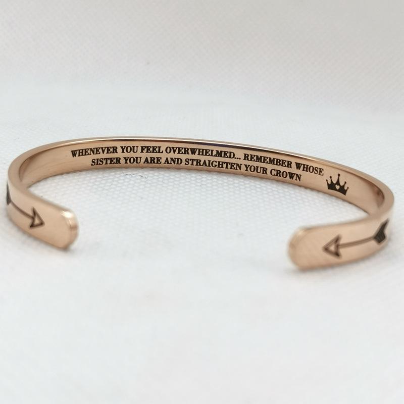 Bangle European And American Stainless Steel Bracelet Inspirational Gratitude Lettering Titanium Christmas Gift
Bangle European And American Stainless Steel Bracelet Inspirational Gratitude Lettering Titanium Christmas Gift