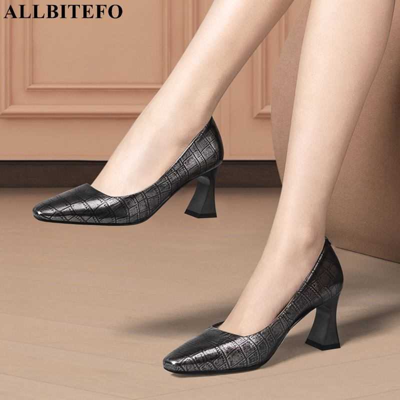 ALLBITEFO comfortable natural genuine leather high heels thick heel fashion women pumps high heel shoes club party wedding shoes 210611, As picture
ALLBITEFO comfortable natural genuine leather high heels thick heel fashion women pumps high heel shoes club party wedding shoes 210611, As picture