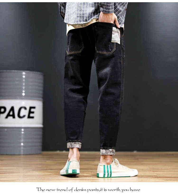 Black Jeans Men Denim Blue Jean Distressed Mens Jogger Pants Hip Hop Harem Stretch Man Teenager Trousers Plus Size 42 44 48 211111