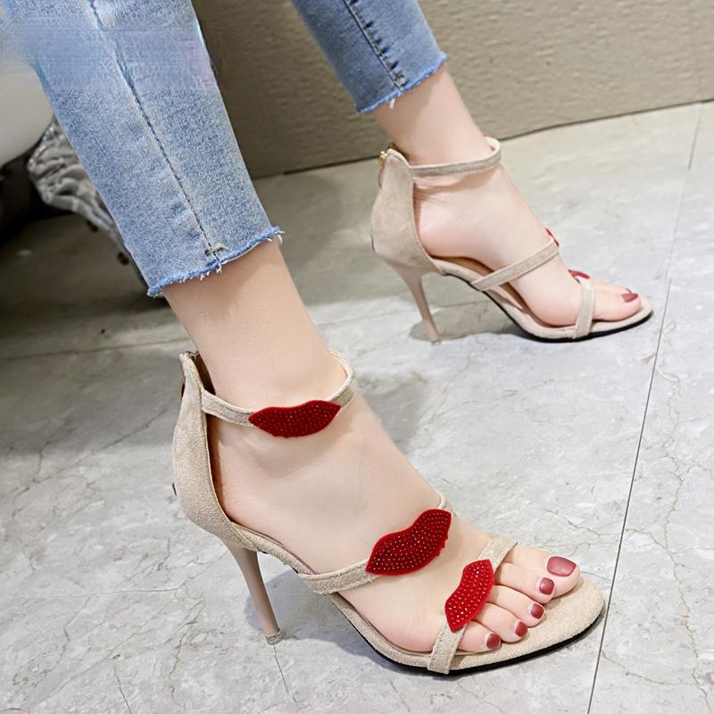 Sexy Black Sandals Ladies Summer Open Toe Stiletto Heels Ankle Strap Pump Women's Shoes Red Lips Party 2021 Dress
Sexy Black Sandals Ladies Summer Open Toe Stiletto Heels Ankle Strap Pump Women's Shoes Red Lips Party 2021 Dress