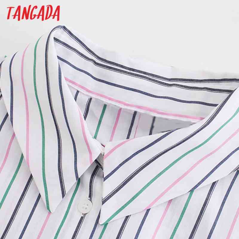 Women Color Stipred Shirts Long Sleeve Turn Down Collar Elegant Office Ladies Work Wear Blouses JE21 210416
