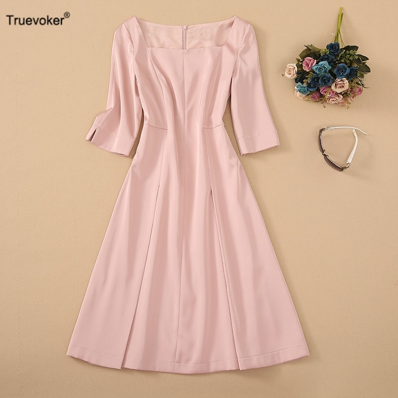 Truevoker Women Runway High End Half Sleeve Square Collar Cute Pink Brief Knee Length Dress Mujer Vestidos Fashion Robe 210602, Black
Truevoker Women Runway High End Half Sleeve Square Collar Cute Pink Brief Knee Length Dress Mujer Vestidos Fashion Robe 210602, Black
