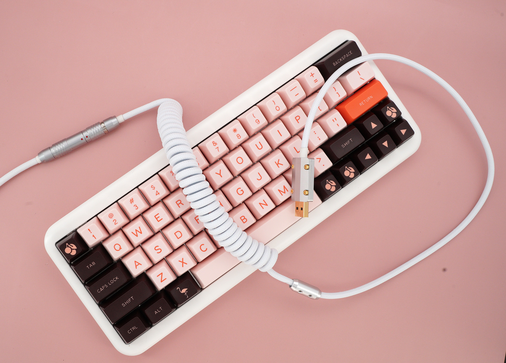 GeekCable Handmade Customized Mechanical Keyboard Cable USB Spiral Data Cable PET Nylon Braided RAMA Heavy Industry
