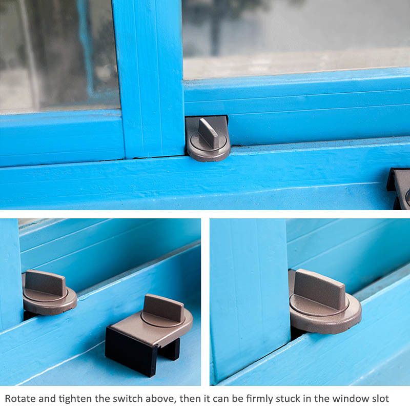 Sliding Doors Tools Iron Window Safety Lock Anti-theft Window Spacer Children Against Alip Button Adjustable 1Pcs Durable