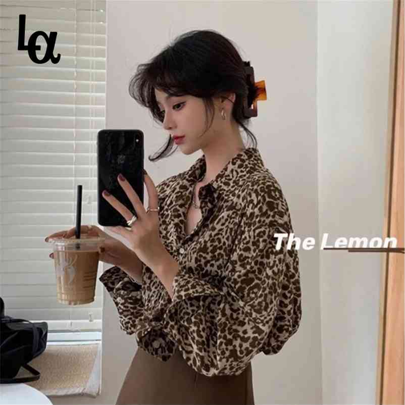 Women Long Sleeve Leopard Vintage Blouse Female Loose Retro Simple Chic Ladys Basic Sleeves Soft 210519, Black
Women Long Sleeve Leopard Vintage Blouse Female Loose Retro Simple Chic Ladys Basic Sleeves Soft 210519, Black
