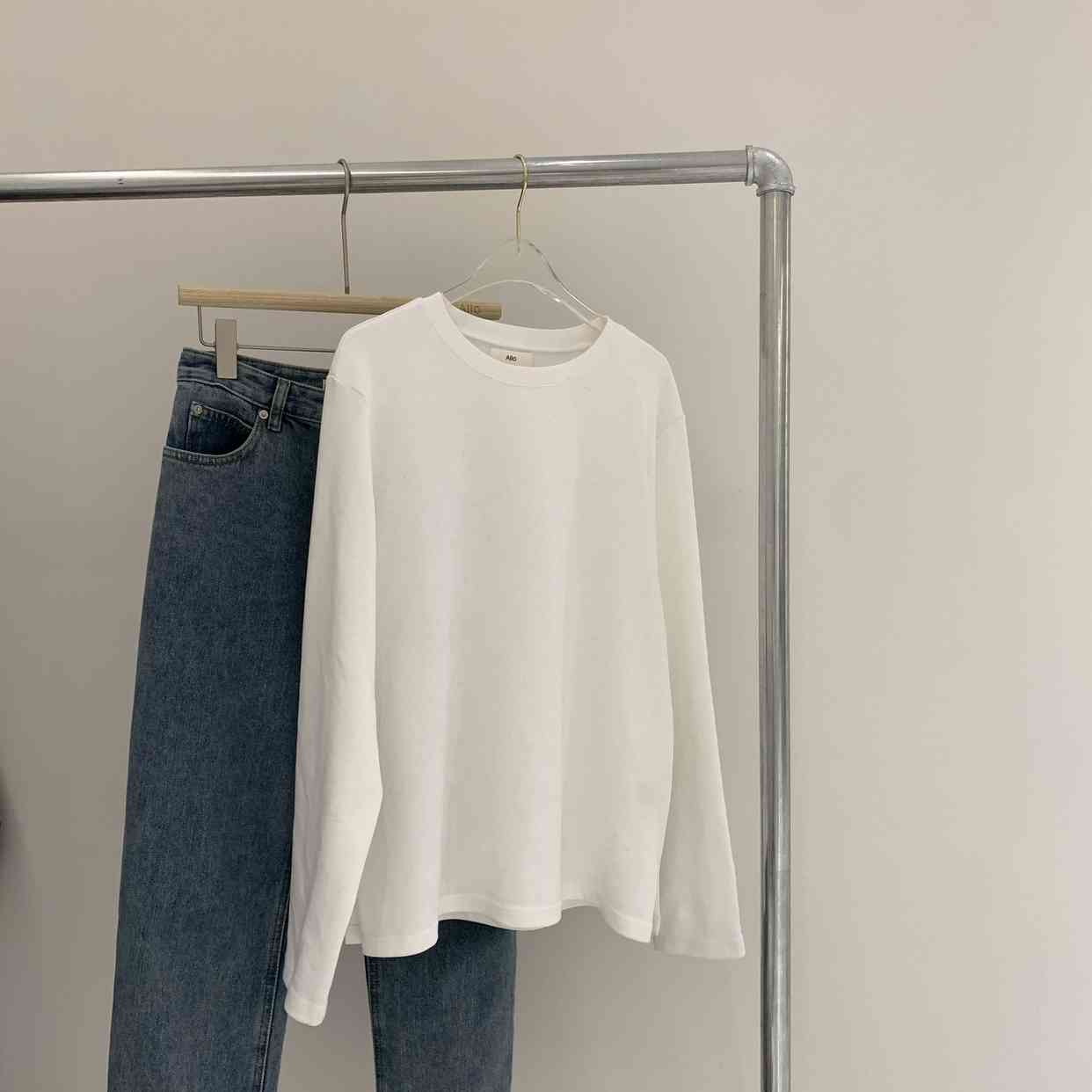 All Match Split O-Neck Tops Women Streetwear Oversize Chic Minimalist Fashion Thicken Warm Korean Loose T-shirt 210421