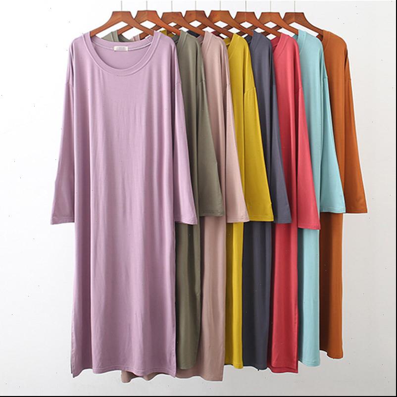 nightdress o neck modal cotton womens sleepwears long sleeve nightgown comfortable loose sleepwear spring summer night shirt female dresses, Black;red
nightdress o neck modal cotton womens sleepwears long sleeve nightgown comfortable loose sleepwear spring summer night shirt female dresses, Black;red