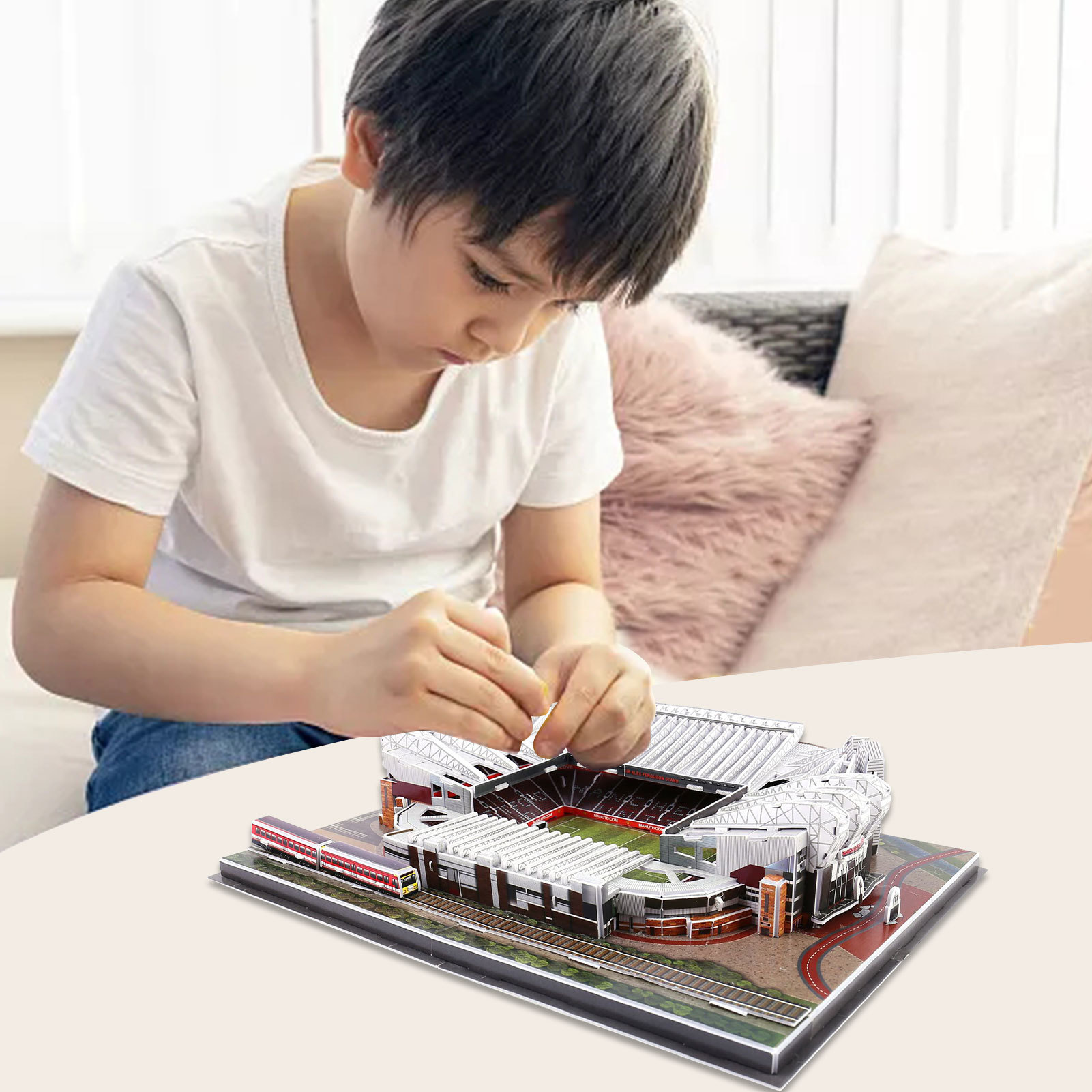 Architecture Block Old Trafford Football Field Toy Nou Camp Stadium Building Milano Micro Blocks Educational Bricks Gifts X0522