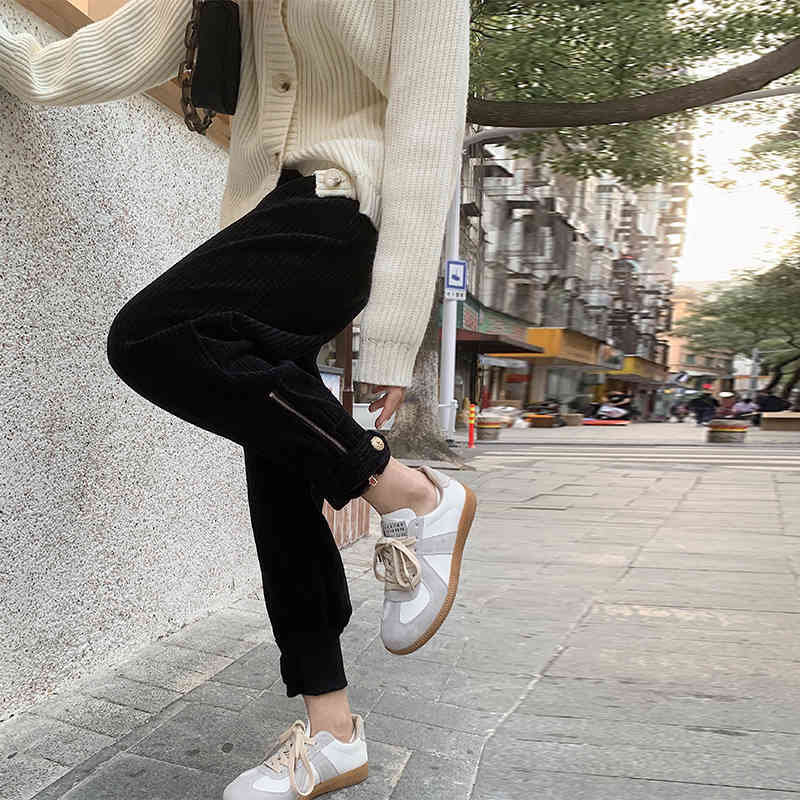 Nomikuma Woman Pants Korean High Waist Ankle-length Trousers Causal Solid Spring Autumn New Zipper Harem Pants Mujer 6E089 210427