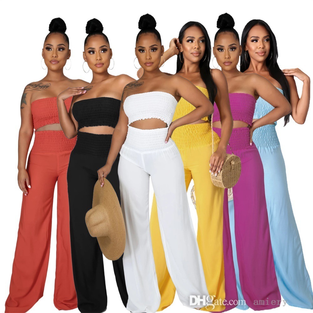 Casual Two Piece Suit Women Sexy High Waist Wide Leg Pants Fashion One Shoulder Bra Clothing For Summer And Autumn 2021, Black
Casual Two Piece Suit Women Sexy High Waist Wide Leg Pants Fashion One Shoulder Bra Clothing For Summer And Autumn 2021, Black