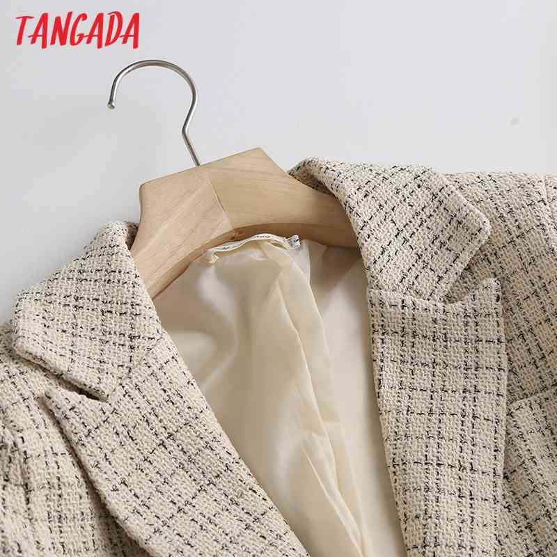 Women Plaid Female Long Sleeve Elegant Jacket Ladies Work Wear Blazer Suits 7L5 210416