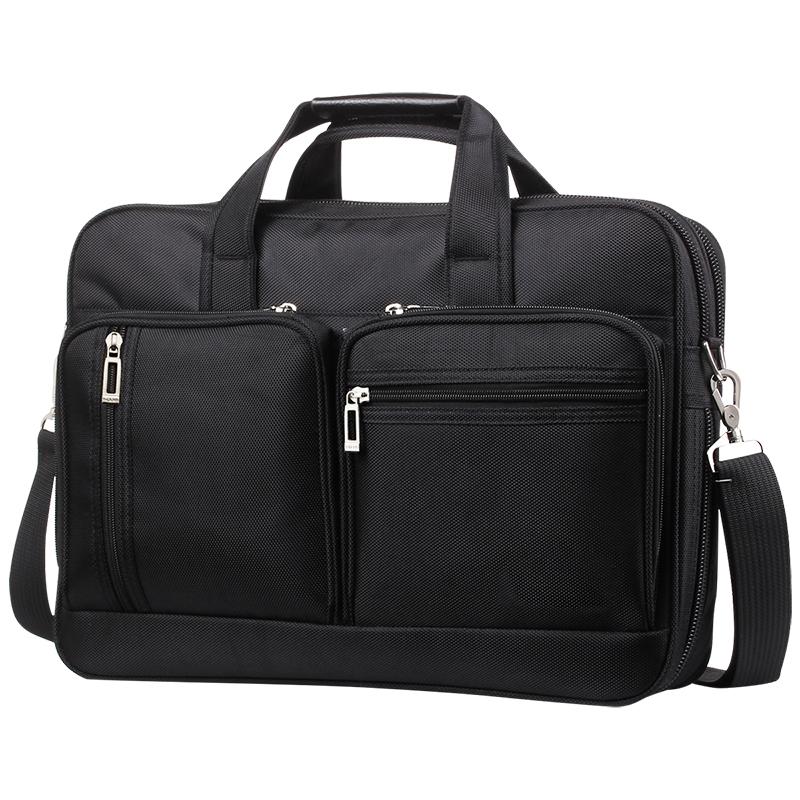 Briefcases 13 14 15.6 17 Inch Laptop Bag Briefcase Men Multi Pockets Waterproof Oxford Business Handbag Black Large Messenger Shoulder