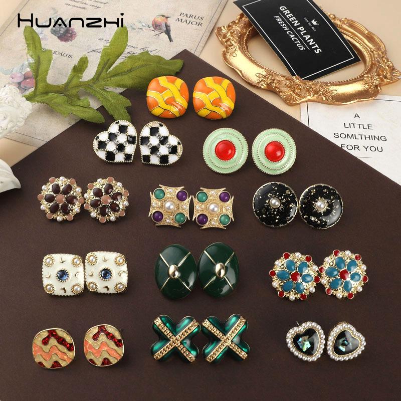 Stud Colorful Stone Baroque Geometric Dripping Glaze Earrings Vintage Heart Round Square For Women Jewelry HUANZHI 2021, Golden;silver
Stud Colorful Stone Baroque Geometric Dripping Glaze Earrings Vintage Heart Round Square For Women Jewelry HUANZHI 2021, Golden;silver