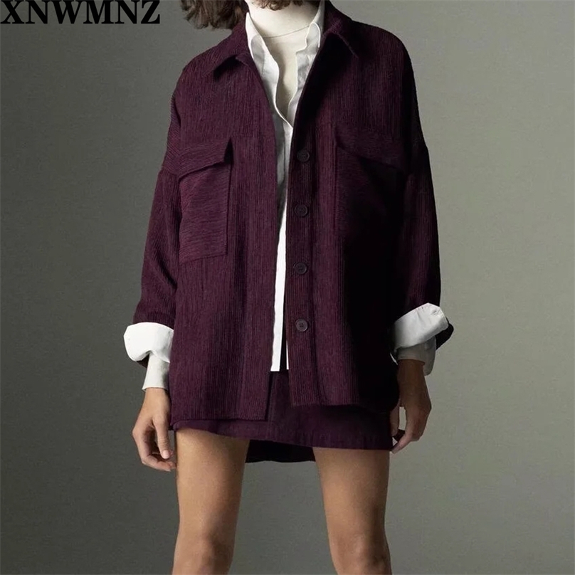 Women Fashion needlecord overshirt Vintage Asymmetric collared Long Sleeve Pockets Female Outerwear Chic Overcoat Tops 210520, Burgundy
Women Fashion needlecord overshirt Vintage Asymmetric collared Long Sleeve Pockets Female Outerwear Chic Overcoat Tops 210520, Burgundy
