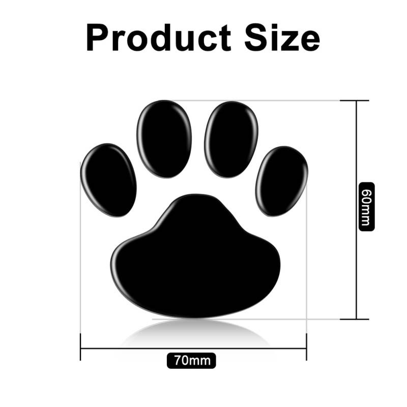 Cute Animal Paw Print Stickers - 2 Decals Set for Car, Laptop, Bike, Door with Waterproof 3D Design
