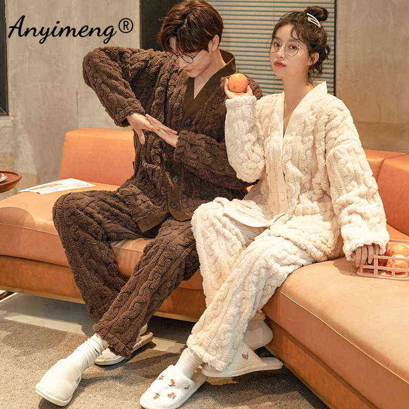 Couple Winter Warm Pajamas Set Fashion Casual Korean Minimalist Style Young Man and Woman Thick Pijama Sets Trendy Sleepwear 211106, As shown
Couple Winter Warm Pajamas Set Fashion Casual Korean Minimalist Style Young Man and Woman Thick Pijama Sets Trendy Sleepwear 211106, As shown