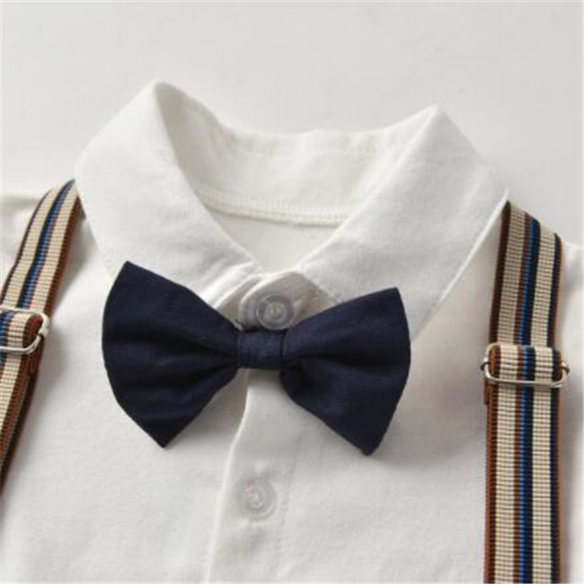 kids Baby Boys Clothing Sets Wedding Party Gentleman Suit Newborn infant Bow Bodysuit+Hat Outfits Gentleman Birthday Gift - view 5