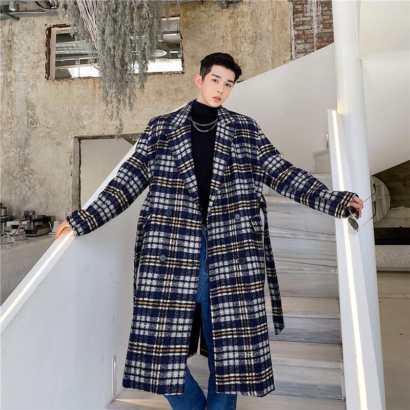 Men's Wool & Blends Male Vintage Casual Loose Woolen Jacket Overcoat Men Double Breasted Belt Thick Plaid Long Trench Coat Outerwear, K07
Men's Wool & Blends Male Vintage Casual Loose Woolen Jacket Overcoat Men Double Breasted Belt Thick Plaid Long Trench Coat Outerwear, K07