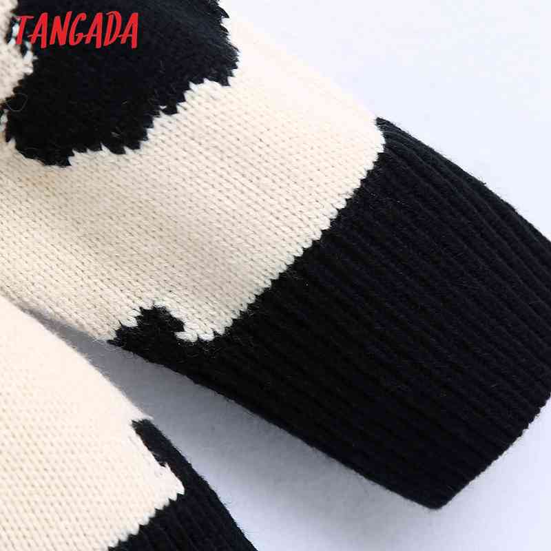 Women Elegant Animal Pattern Vintage Jumper Lady Fashion Oversized Knitted Cardigan Coat BE451 210416