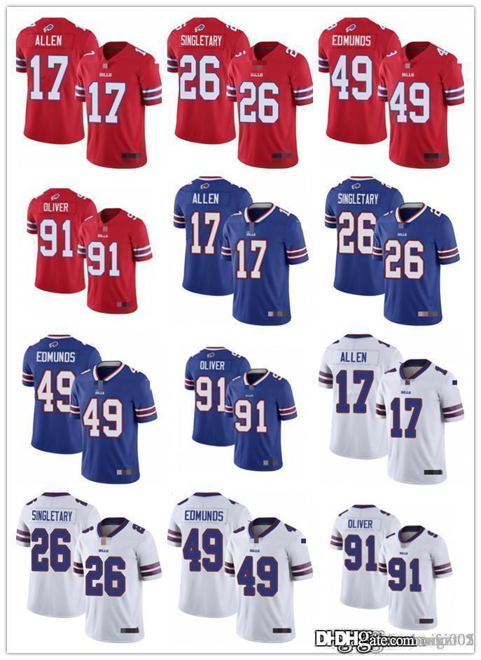 Men Women Youth Buffalo Bills 17 Josh Allen red 49 Tremaine Edmunds Blue 91 Ed Oliver White 26 Devin Singletary Football Jersey, Black;red
Men Women Youth Buffalo Bills 17 Josh Allen red 49 Tremaine Edmunds Blue 91 Ed Oliver White 26 Devin Singletary Football Jersey, Black;red