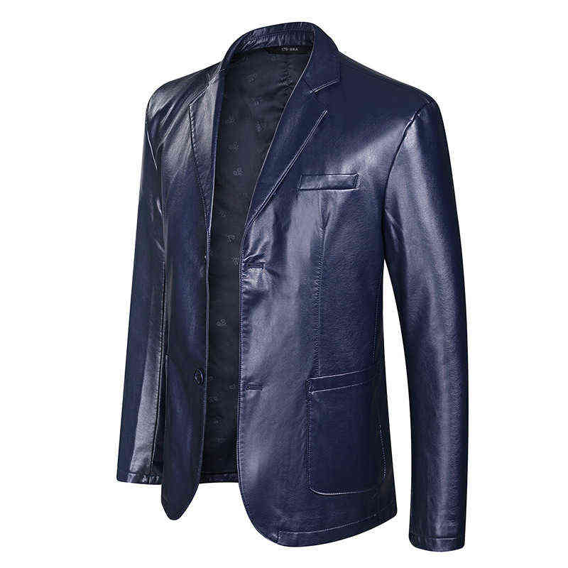 Fashion Leather Jackets Men's Jacket Button Outwear Men's Coats Spring Autumn PU Jacket Coat Plus Size 5XL 6XL 7XL 211111