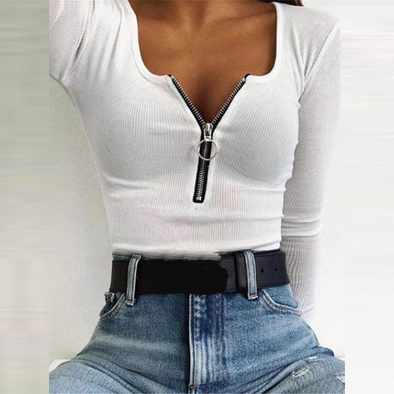 Women's Blouses & Shirts Elegant V Neck Zipper Lady Solid Blouse Sexy Simple Ribbed Shirt Pullover Spring Office Casual Long Sleeve Slim Wom, White
Women's Blouses & Shirts Elegant V Neck Zipper Lady Solid Blouse Sexy Simple Ribbed Shirt Pullover Spring Office Casual Long Sleeve Slim Wom, White