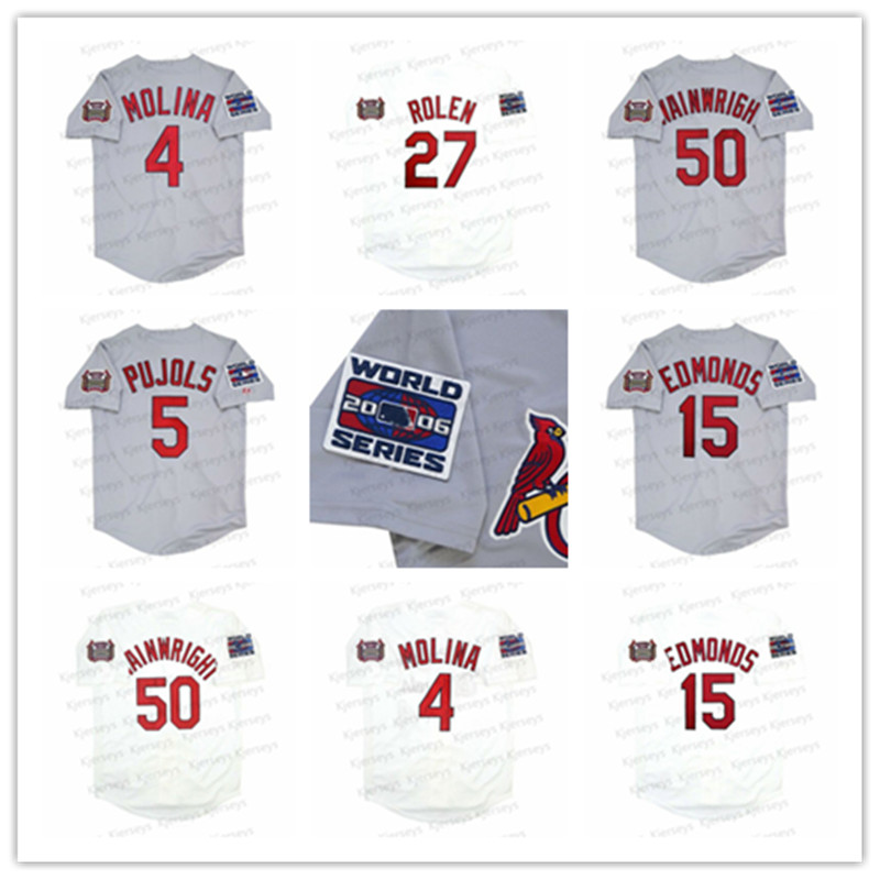 Vintage Men 50 Adam Wainwright 2006 World Series Baseball JERSEY 4 Yadier Molina 5 Albert Pujols 15 Jim Edmonds 27 Scott Rolen 29 Chris Carpenter
Vintage Men 50 Adam Wainwright 2006 World Series Baseball JERSEY 4 Yadier Molina 5 Albert Pujols 15 Jim Edmonds 27 Scott Rolen 29 Chris Carpenter