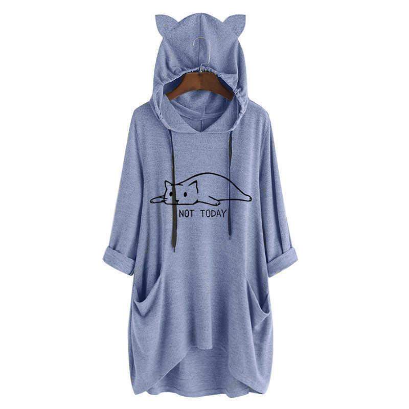 Solid Color Animal Print Long Sleeve Pocket Three Quarters Sleeve Cat Ear Hoodies Women Casual Loose Streetwear Pullovers Tops 210608, Yellow
Solid Color Animal Print Long Sleeve Pocket Three Quarters Sleeve Cat Ear Hoodies Women Casual Loose Streetwear Pullovers Tops 210608, Yellow