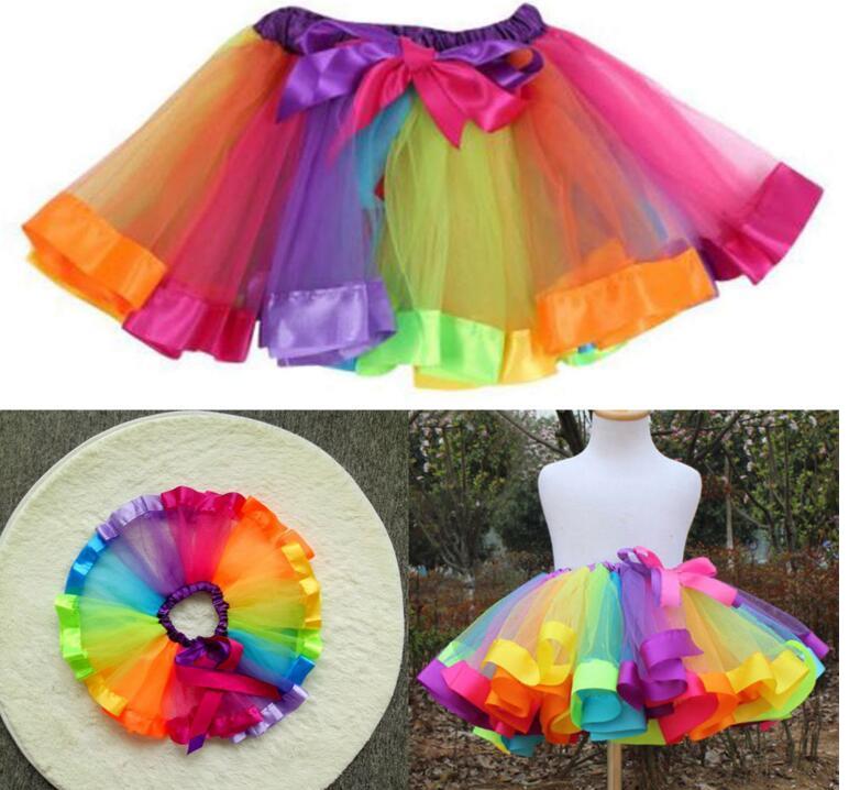 Colorful Tutu Skirt Kids Clothes Tutu Dance Wear Skirts Ballet Pettiskirts Dance Rainbow Skirt Dance Skirt Pettiskirt
