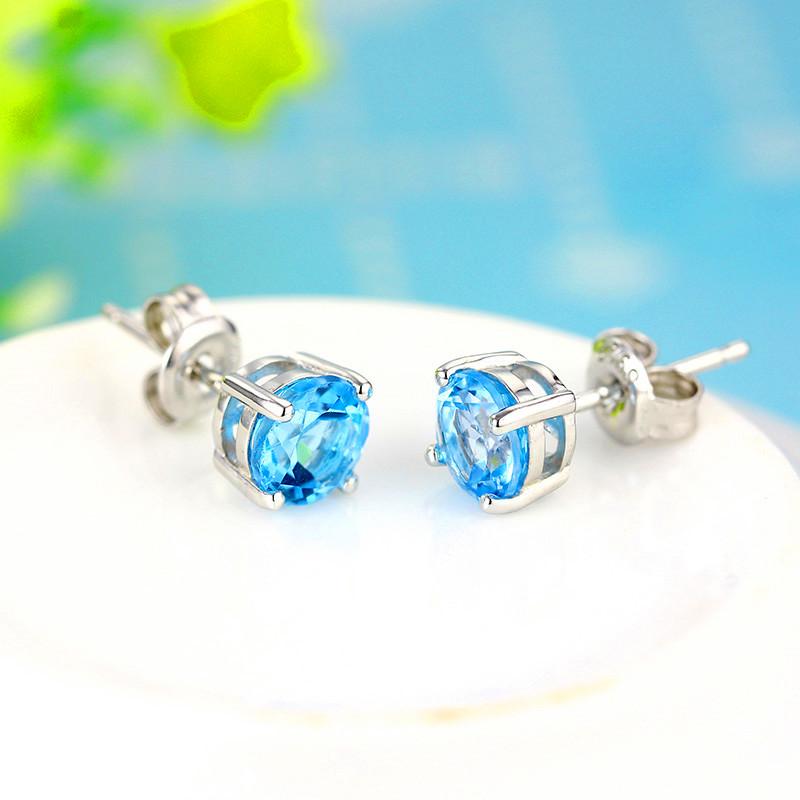Stud 925 Sterling Silver Aquamarine Earrings Luxury Female Crystal Stone For Women Vintage Wedding Charm Round, Golden;silver
Stud 925 Sterling Silver Aquamarine Earrings Luxury Female Crystal Stone For Women Vintage Wedding Charm Round, Golden;silver