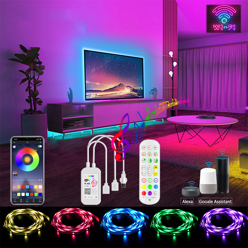 Led Strip Light 5 10 15 20 25 30M 5050 DC12V Multicolor WIFT Bluetooth With App Control Music Sync AC100-240V Adapter HDTV TV Desktop Screen Background
Led Strip Light 5 10 15 20 25 30M 5050 DC12V Multicolor WIFT Bluetooth With App Control Music Sync AC100-240V Adapter HDTV TV Desktop Screen Background