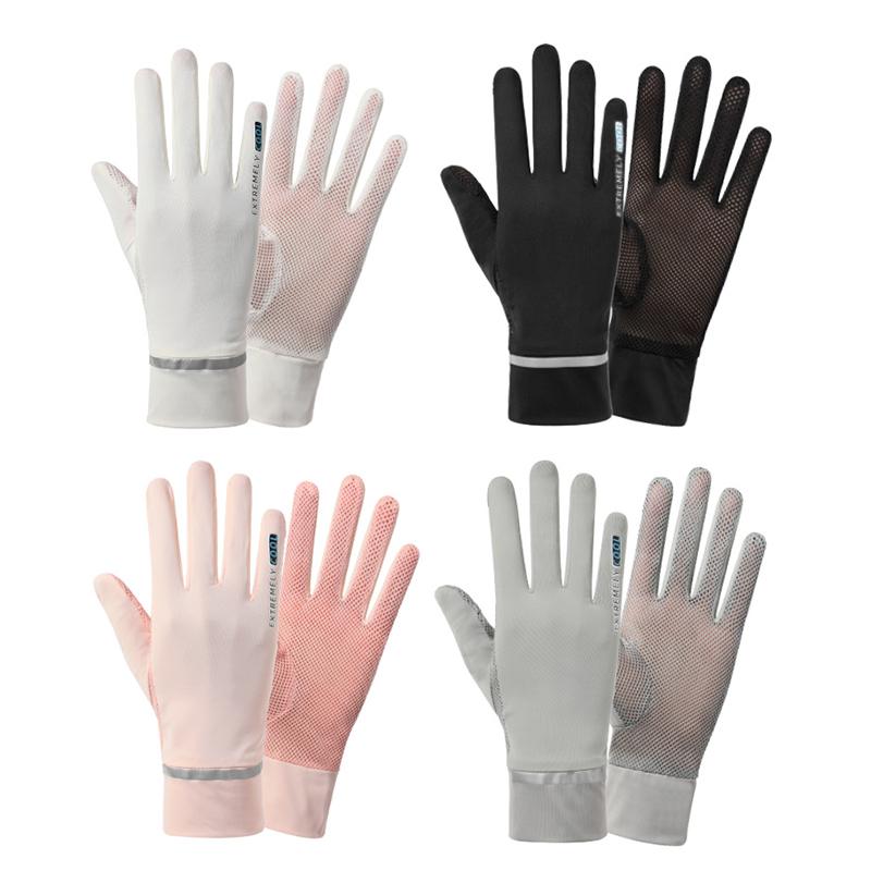Five Fingers Gloves Women Summer Sunscreen For Driving Silk Thin Mesh Breathable Touch Glove Lady Solid Color Mittens
Five Fingers Gloves Women Summer Sunscreen For Driving Silk Thin Mesh Breathable Touch Glove Lady Solid Color Mittens