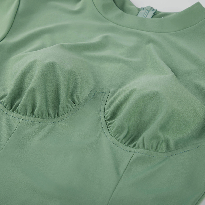 Foridol vintage knitted bodycon winter dress women elegant lantern sleeve long maxi autumn green dress party ladies dress 210415