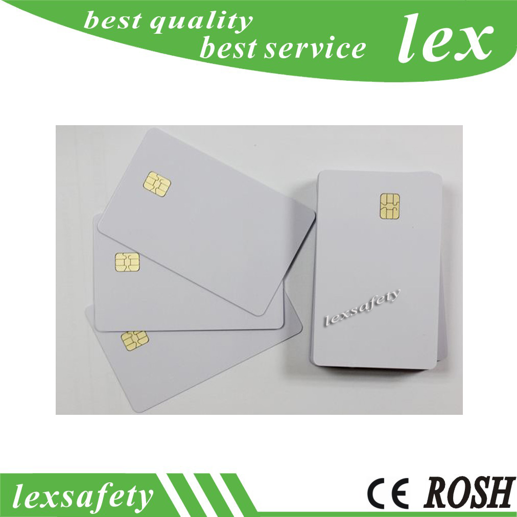 100PCS LOT white Contact Smart IC Blank FM4442 chip pvc card with 4442 Chip 4442 Cards for Printer