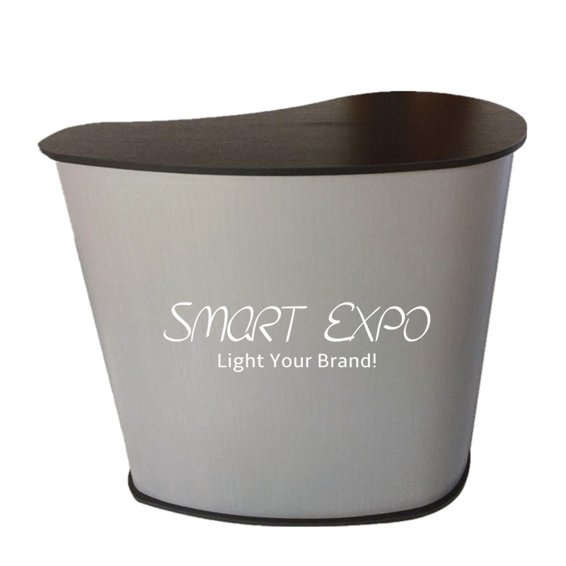 Pop Up Booth Counter Advertising Display Outdoor Promotion Table Teardrop Shape with Custom Graphic Printing