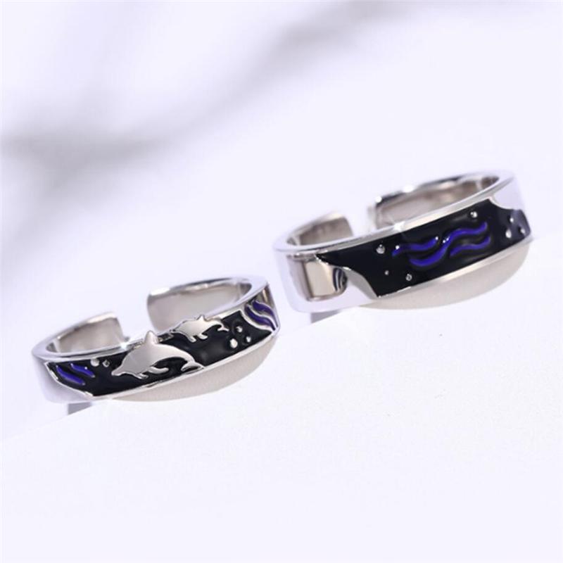 Cluster Rings Sole Memory Creativity Sea Whale Drop Glaze Couple Romantic Sweet 925 Sterling Silver Female Resizable Opening SRI413
Cluster Rings Sole Memory Creativity Sea Whale Drop Glaze Couple Romantic Sweet 925 Sterling Silver Female Resizable Opening SRI413