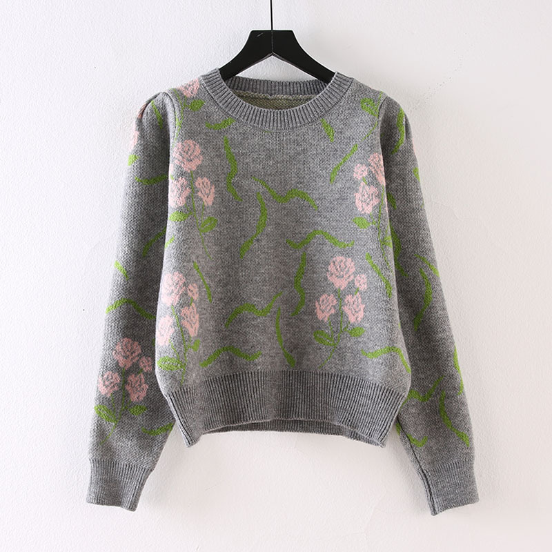 Nomikuma Autumn Winter Women Sweater Korean Floral Causal Knitted Pullover Long Sleeve O-neck Vintage Pull Femme 6C737 210427