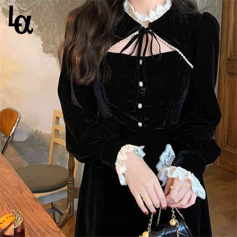 Spring Goth Lolita Dress Women Elegant Retro Patchwork Hepburn Party Midi Female High Street Korean Designer 210519, Black
Spring Goth Lolita Dress Women Elegant Retro Patchwork Hepburn Party Midi Female High Street Korean Designer 210519, Black