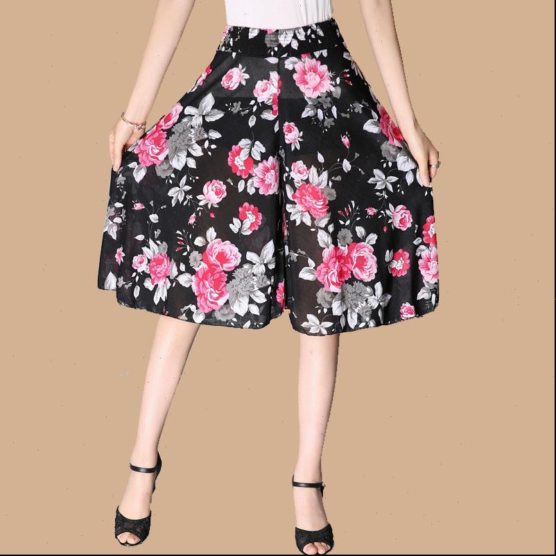 summer women capri casual loose chiffon elastic waist wide leg knee length skirt pants female lady high middle age mother, Black;white
summer women capri casual loose chiffon elastic waist wide leg knee length skirt pants female lady high middle age mother, Black;white
