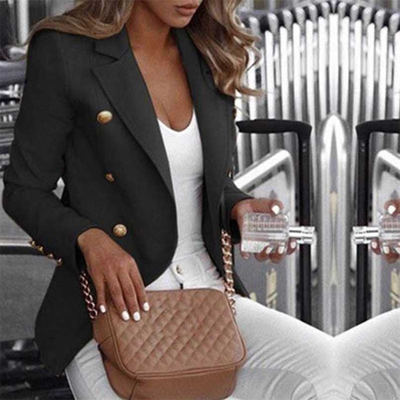 Button Ladies Blazer Woman Work Suit Women's Jacket Female Office Lady Formal Women s and Jackets Femme 211122