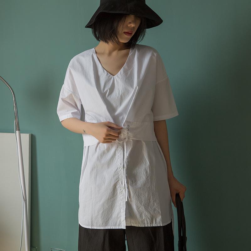 Johnature Summer False Two-piece Long Women Blouse Tops Irregular 2021 Vintage Style Solid Color V-neck Shirts Women's Blouses &, White
Johnature Summer False Two-piece Long Women Blouse Tops Irregular 2021 Vintage Style Solid Color V-neck Shirts Women's Blouses &, White