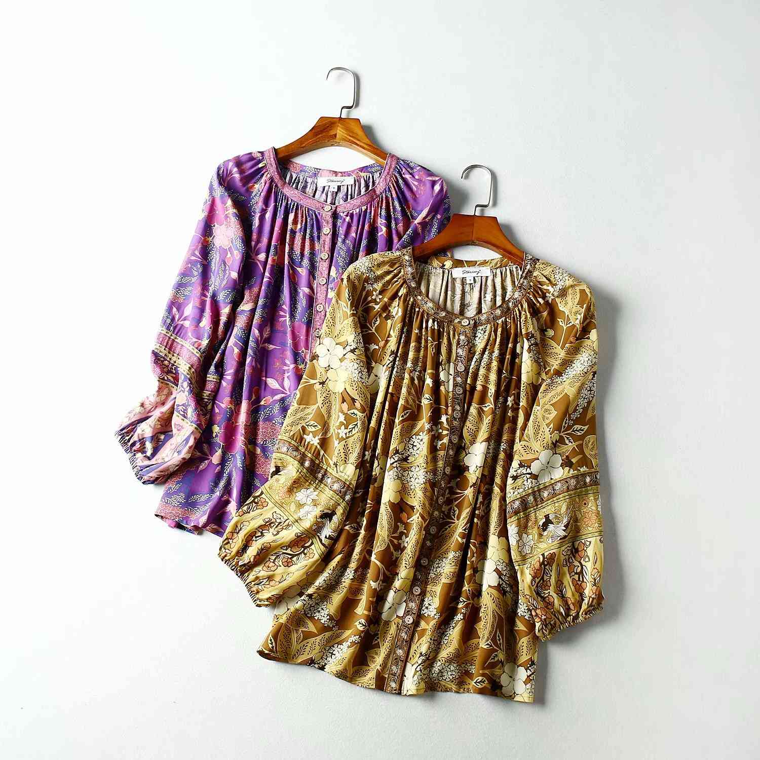 Women' Blouses & Shirts Women Bohemian Floral Print Top Spring Cotton Crew Neck Button Long Sleeve Holiday Style Summer Seaside B, Purple
Women' Blouses & Shirts Women Bohemian Floral Print Top Spring Cotton Crew Neck Button Long Sleeve Holiday Style Summer Seaside B, Purple