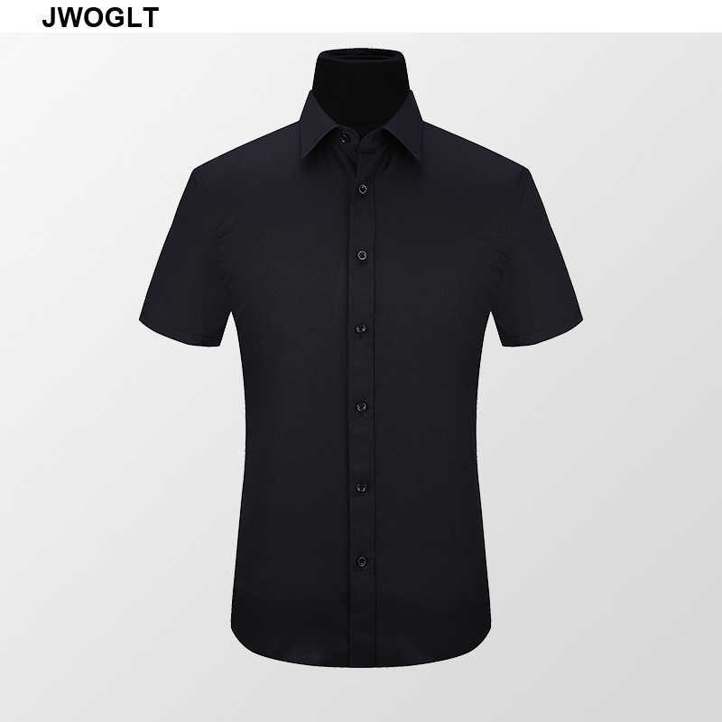 40kg-130kg Summer Men's Casual Short Sleeved Shirt White Black Male Slim Fit Shirt For Men Social Dress Shirts 6XL 7XL 8XL 210528