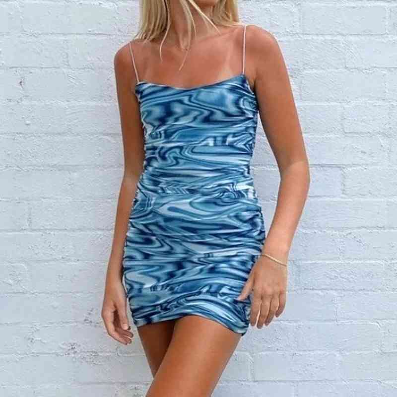 Vintage Women Y2K Bomb Dress Summer Beach Fashion Ladies Sexy Paisley Mini es Party Female Chic Cute 210430