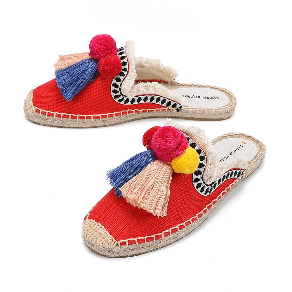 Limited Canvas Rubber Spring/autumn Mules Unicornio Terlik Tienda Soludos Espadrilles For Flat Sandals 210903
