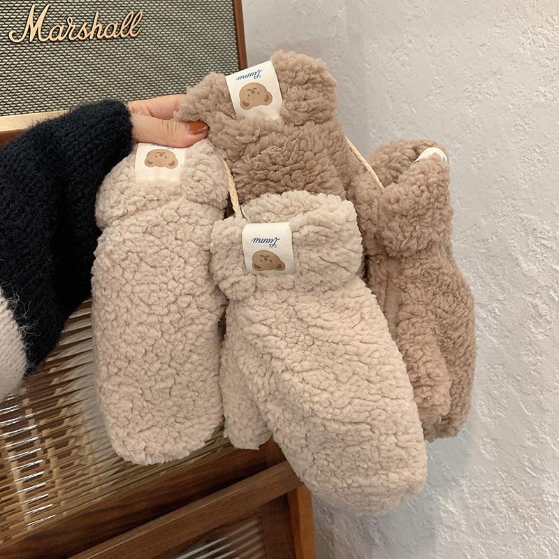 Five Fingers Gloves Woman Winter Cashmere With Little Bear Label Hang Neck Cute Student Cycling Add Velvet Thicken Keep Warm C256, Blue;gray
Five Fingers Gloves Woman Winter Cashmere With Little Bear Label Hang Neck Cute Student Cycling Add Velvet Thicken Keep Warm C256, Blue;gray