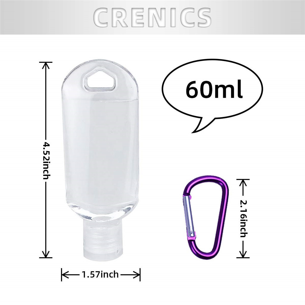 5/10/20 transparent empty PC bottle 60ml plastic course cleaning key bottles leakproof empty glass lid containers
