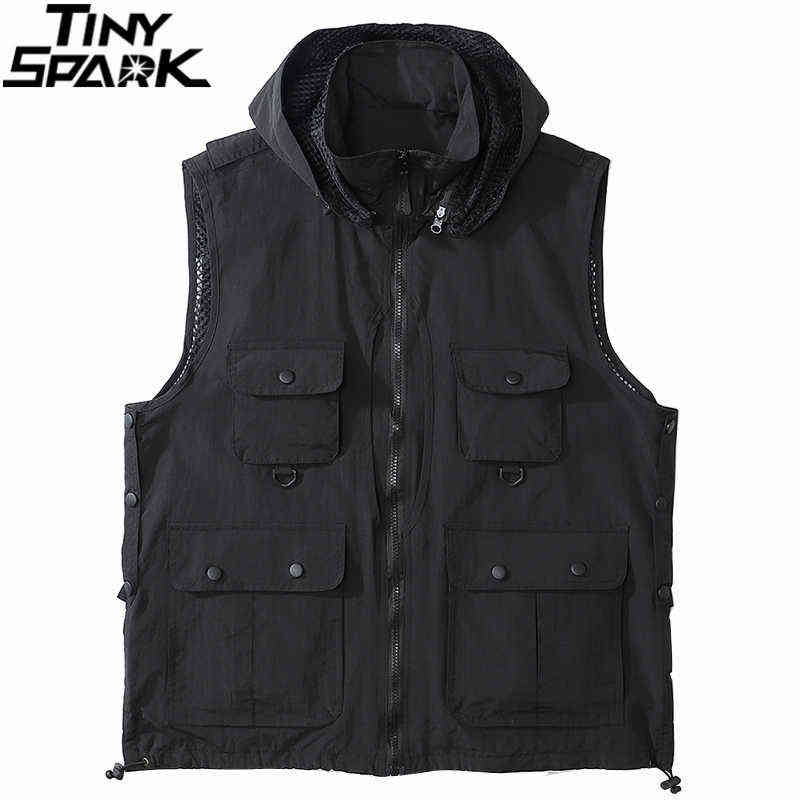 Men Combat Vest Sleeveless Jacket 2021 Hip Hop Vintage Hooded Waistcoat Streetwear Multi Pockets Tactical Vest Bomber Jacket Y1106, A66yy16 khaki
Men Combat Vest Sleeveless Jacket 2021 Hip Hop Vintage Hooded Waistcoat Streetwear Multi Pockets Tactical Vest Bomber Jacket Y1106, A66yy16 khaki